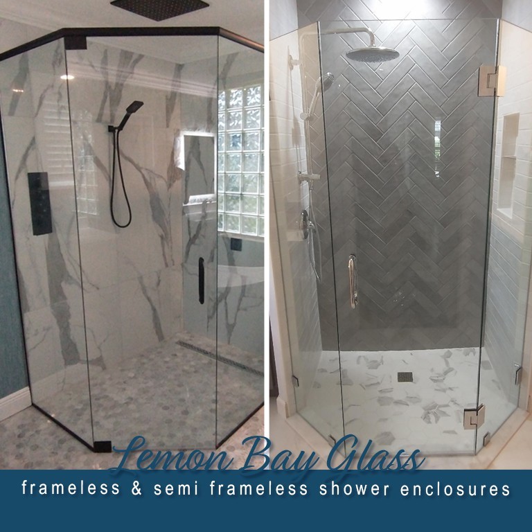 Neo Angled Enclosures · Glass And Mirror Company Englewood Fl