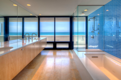 Lemon Bay Glass_ Island Home_Shower and Mirrored Vanity-1