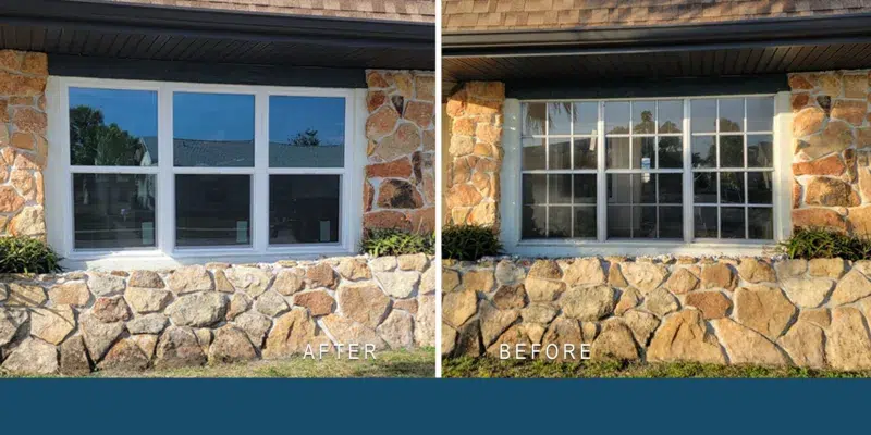 Window replacement by Lemon Bay Glass - before and after window replacement