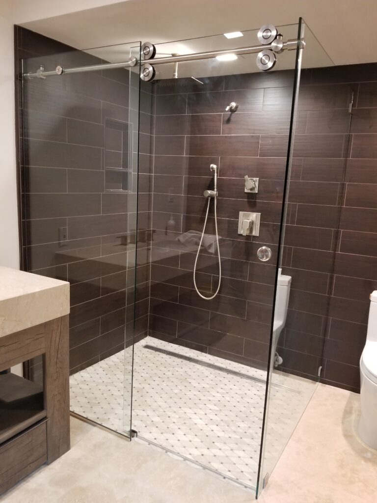 Frameless Sliding Shower Enclosure-Lemon Bay Glass-Custom Shower Enclosures 