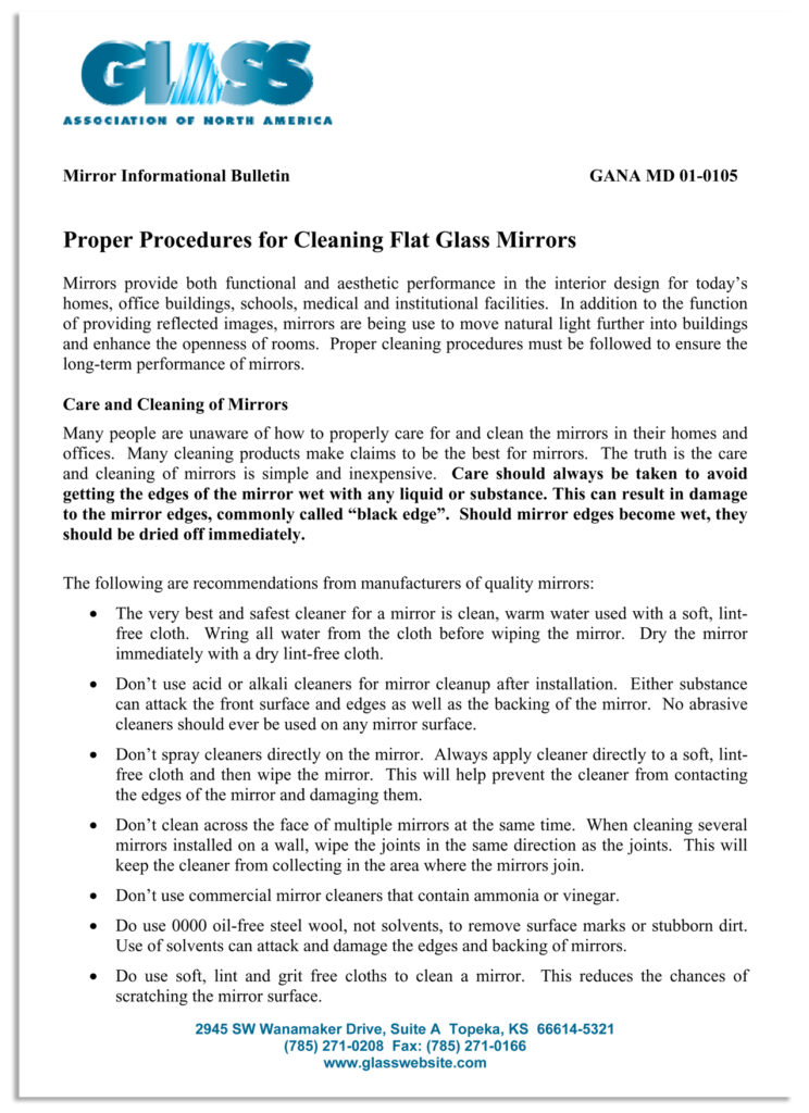 Proper Procedures for Cleaning Flat Glass Mirrors_Lemon Bay Glass