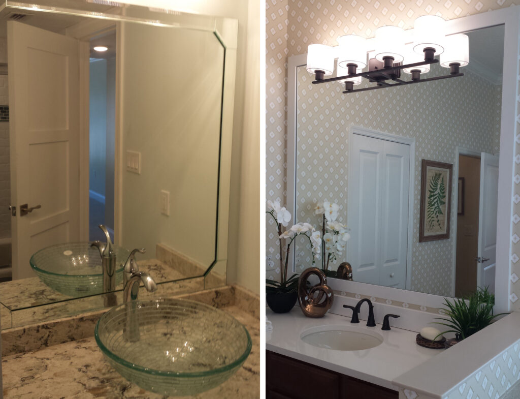 Beveled Mirror and Framed Mirror_Lemon Bay Glass