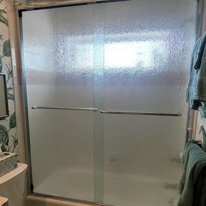 Lemon Bay Glass - Shower Enclosure - Textured Glass - By-pass Shower Doors
