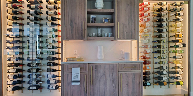 Lemon Bay Glass - Glass Wine Storage - Custom Glass storage cabinet - Glass Wine cabinet
