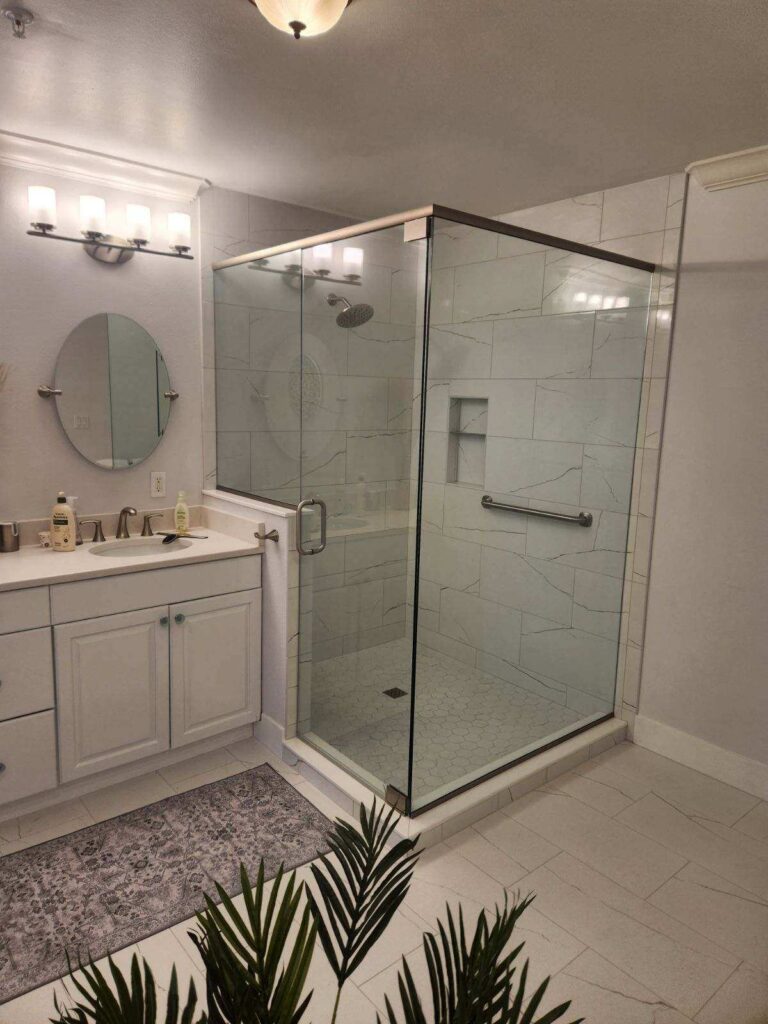 Semi-Frameless Shower Enclosure - Glass Installation - Shower Door Lemon Bay Glass