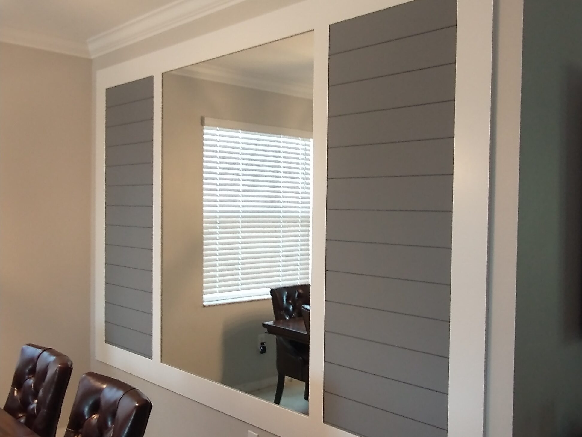 Custom Cut Mirror by Lemon Bay Glass to fit wall mounted framing.